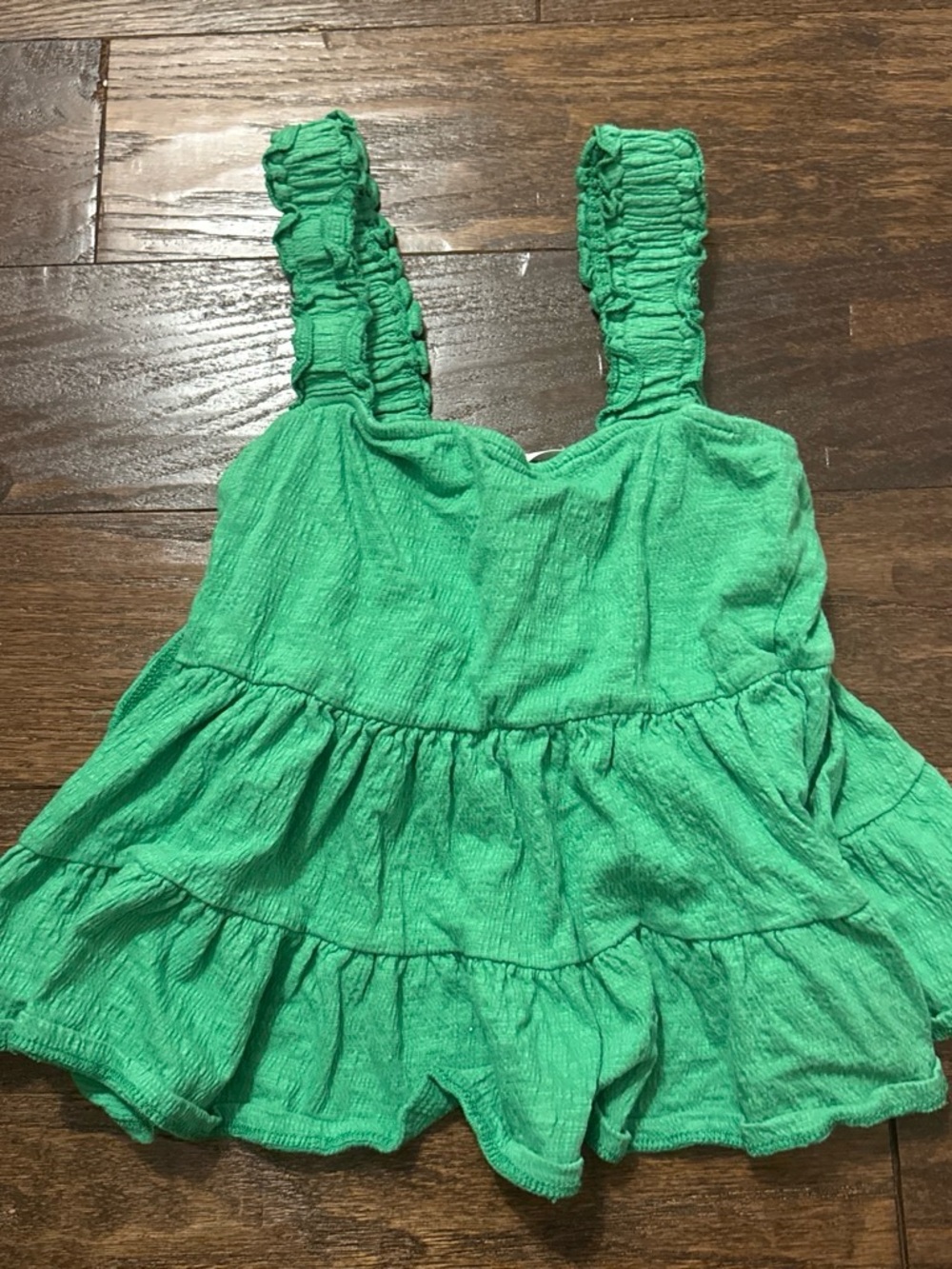 Altar'd State Girls' Green Ruffle Strap Tiered Tank